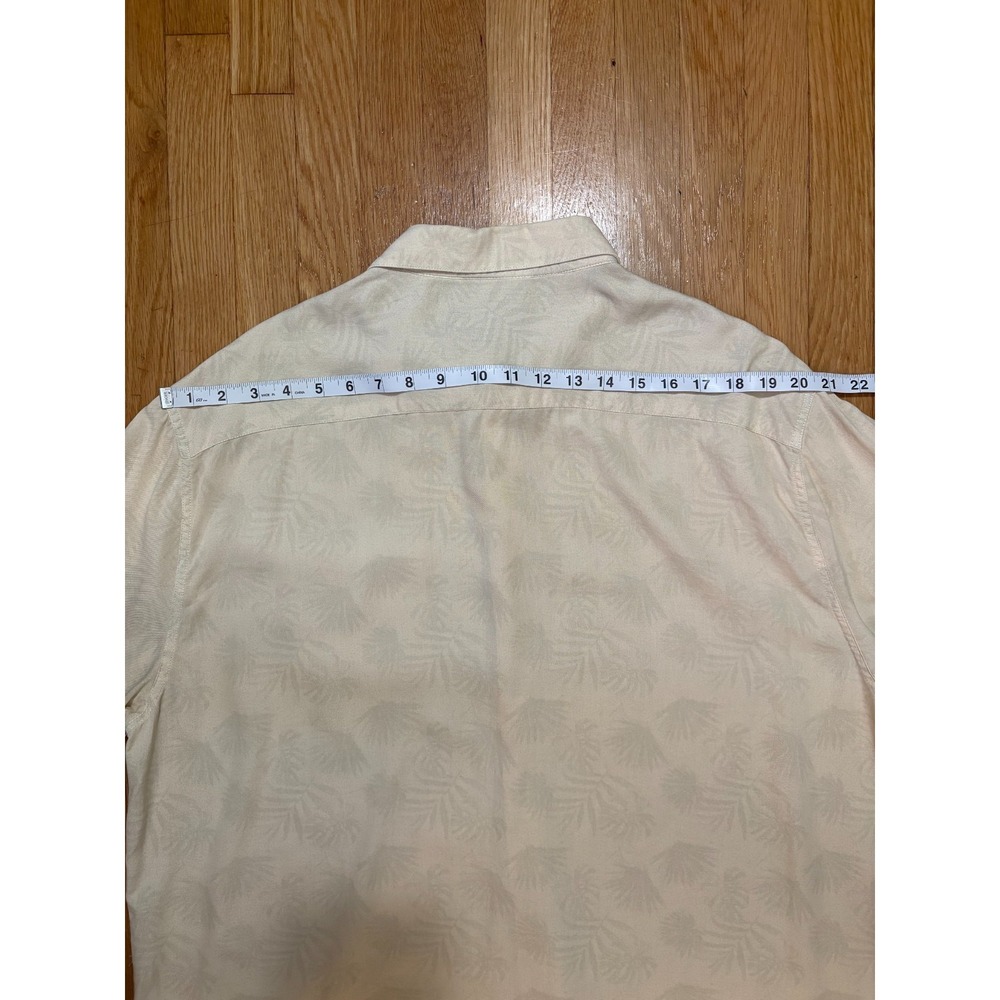 Nat Nast Silk Cotton Palm Leaf‎ Camp Shirt XL Beige Resort - Picture 11 of 12